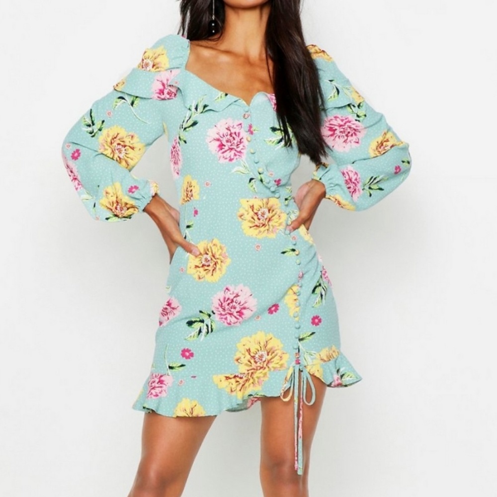 NWT Ruffle Button Front Tea Dress - Size 6